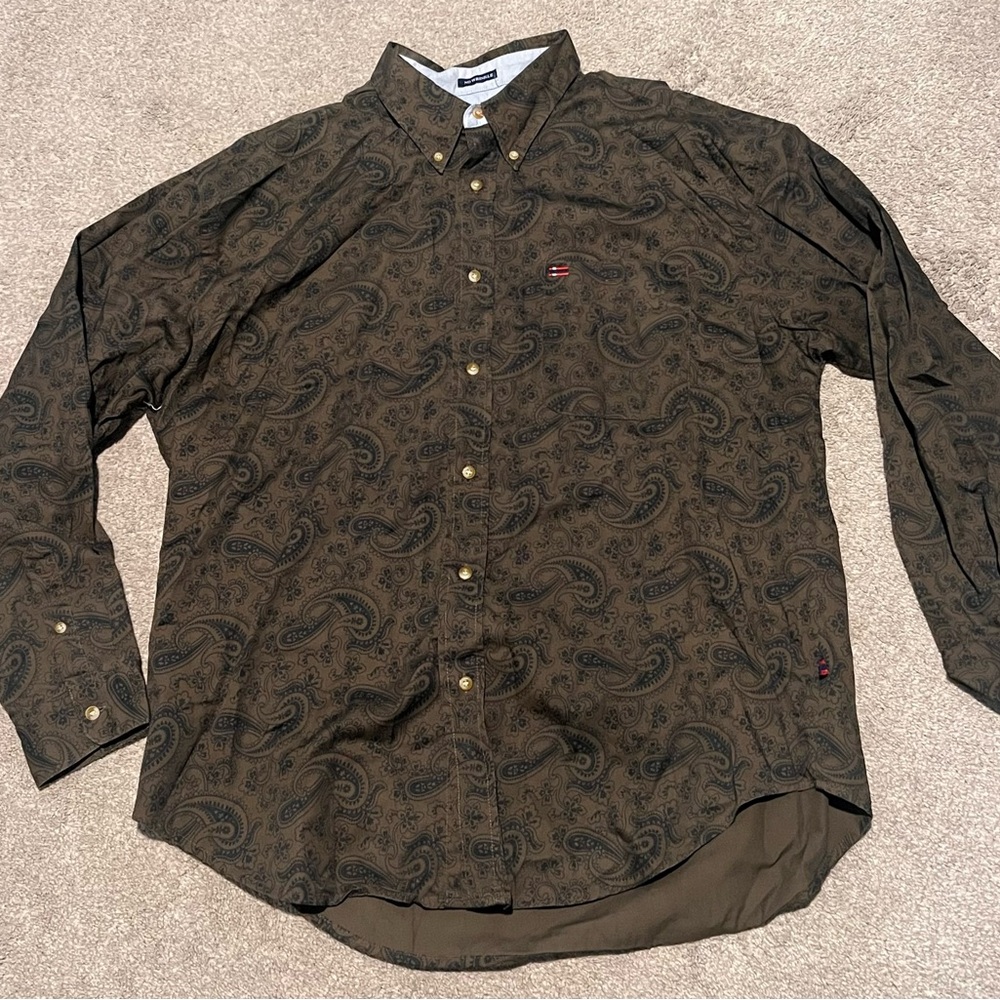 Vintage Bugel Boy Button Down Long Sleeve Paisley Shirt XL